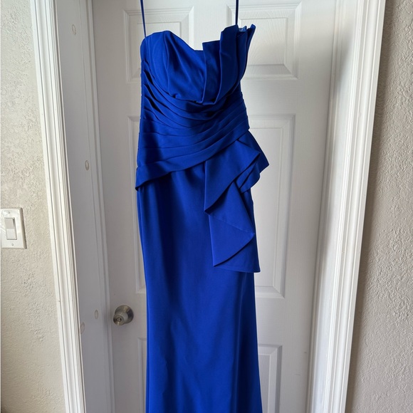 Terani Couture Strapless Stretch Ruched Waist Ruffle Mermaid Gown - Picture 3 of 7